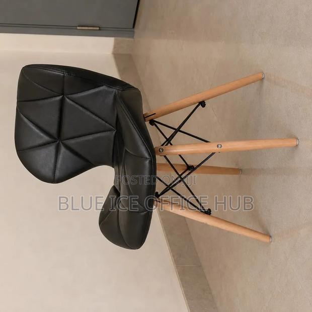 Modern Black Leather Dining Chair - thumbnail 3