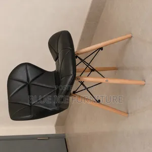 Modern Black Leather Dining Chair
