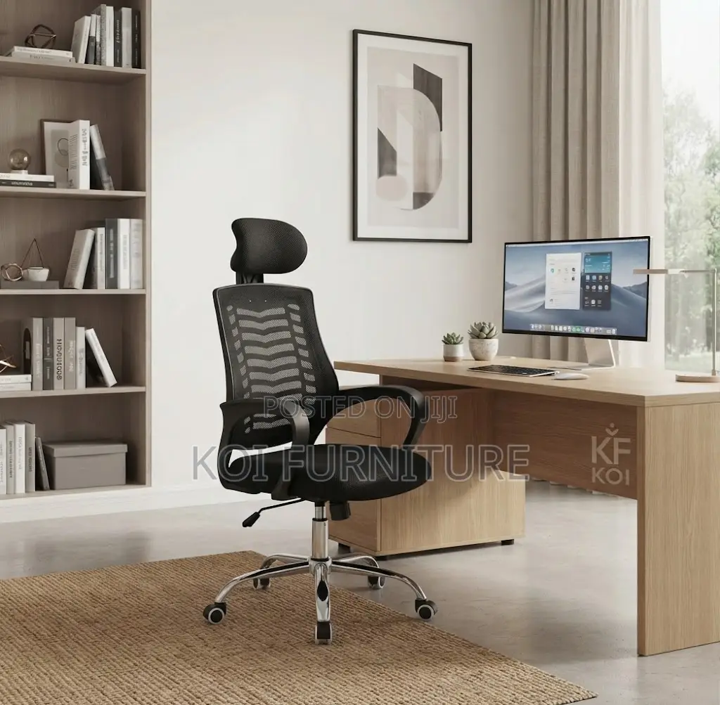 Office Chairs; Clerical Adjustable Headrest Office Fabric Seat
