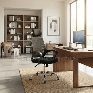 Office Chairs; Ergonomic Black Swivel Mesh Headrest Seat