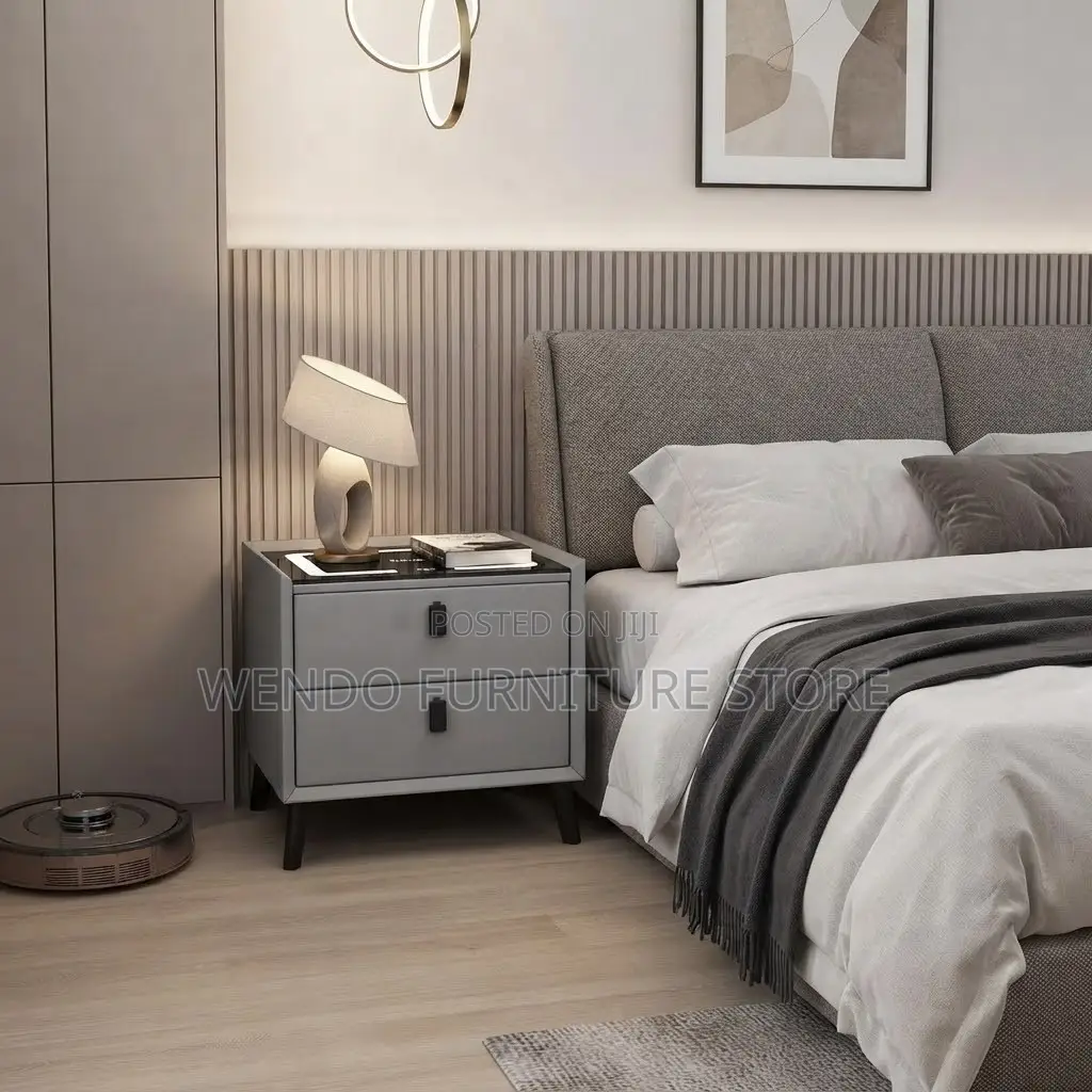 Two Drawers Bedside Cabinet With Wireless Charger