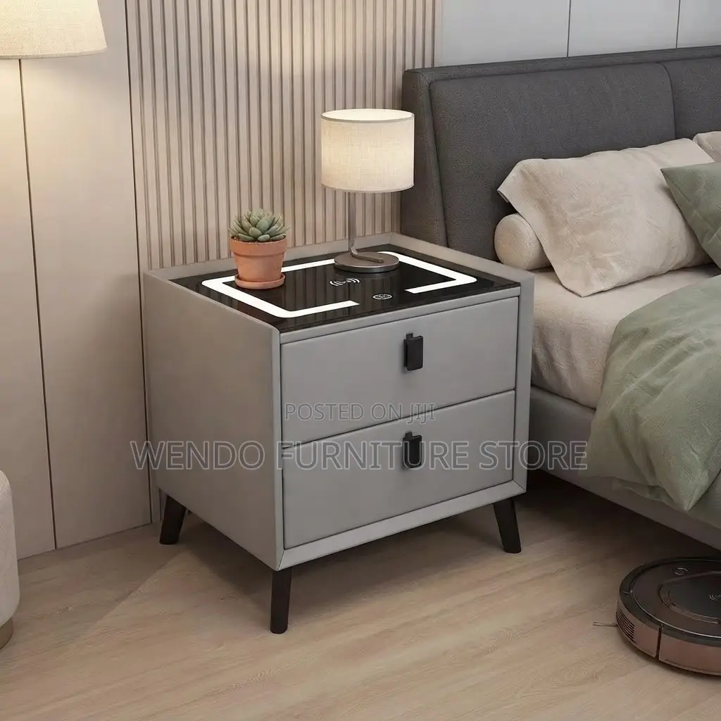 Two Drawers Bedside Cabinet With Wireless Charger