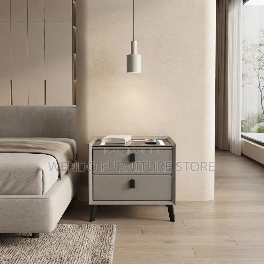 Two Drawers Bedside Cabinet With Wireless Charger