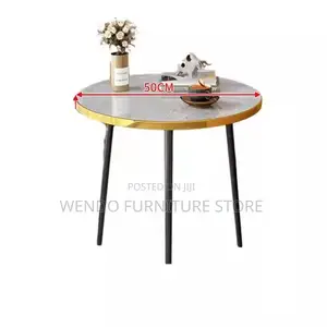Coffee Table; Round Triplet Marble Home Living Room Tables