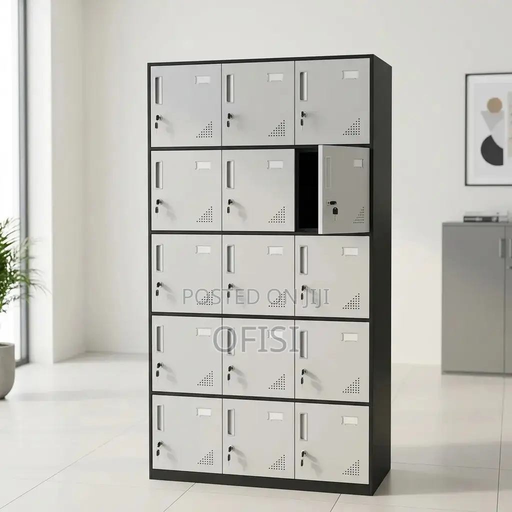 Office Cabinet; 15-Locker Metallic Stuff Office Cabinet