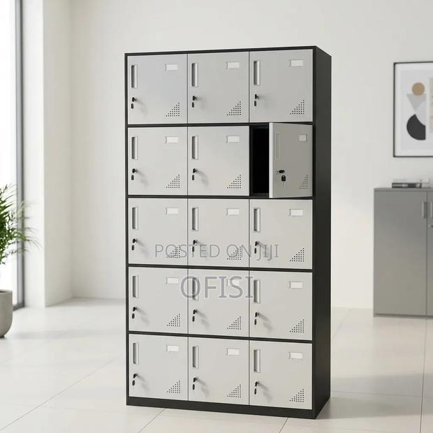 Office Cabinet; 15-Locker Metallic Stuff Office Cabinet