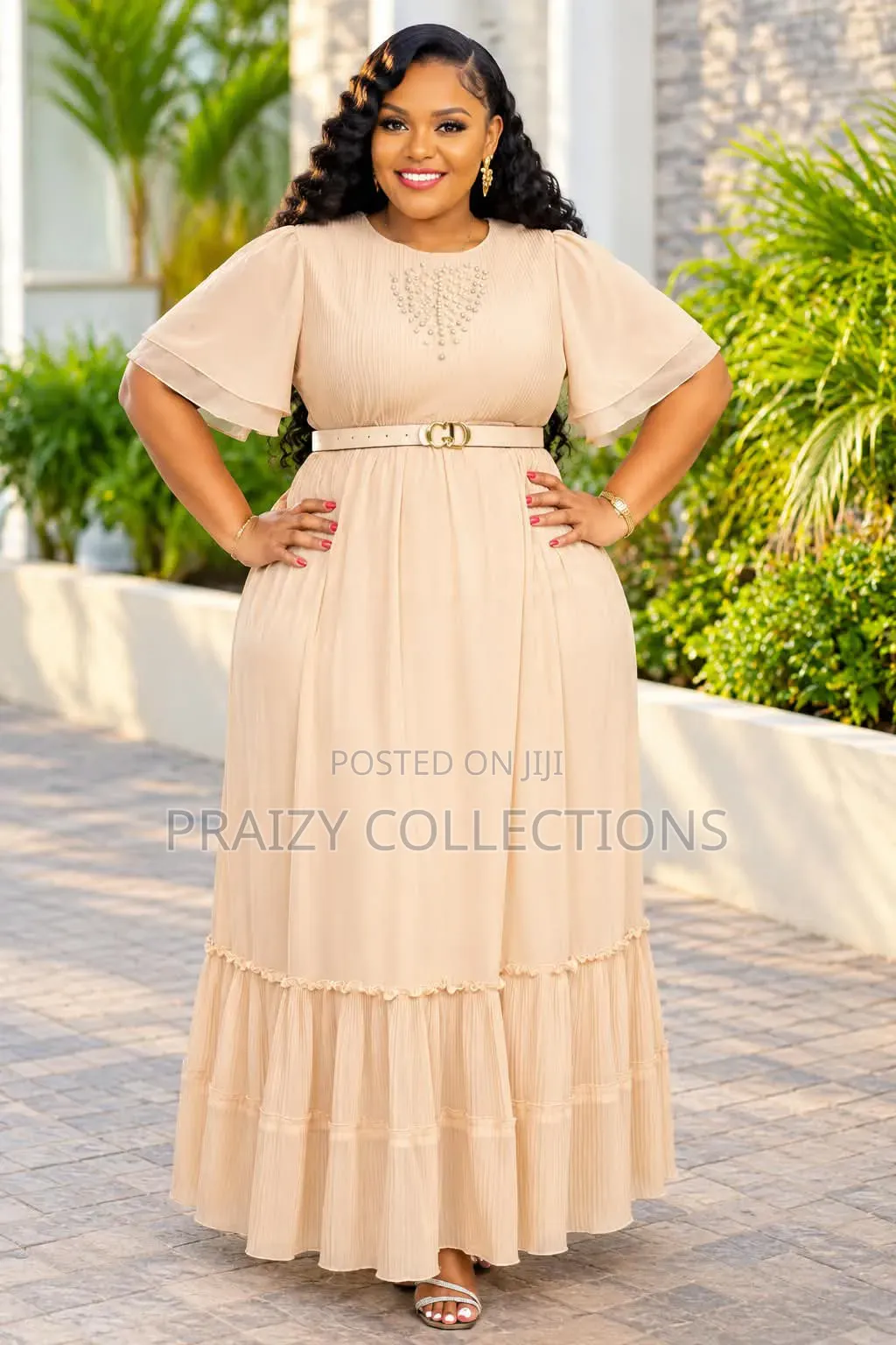 Classic Chiffon Maxi Pleated Dress