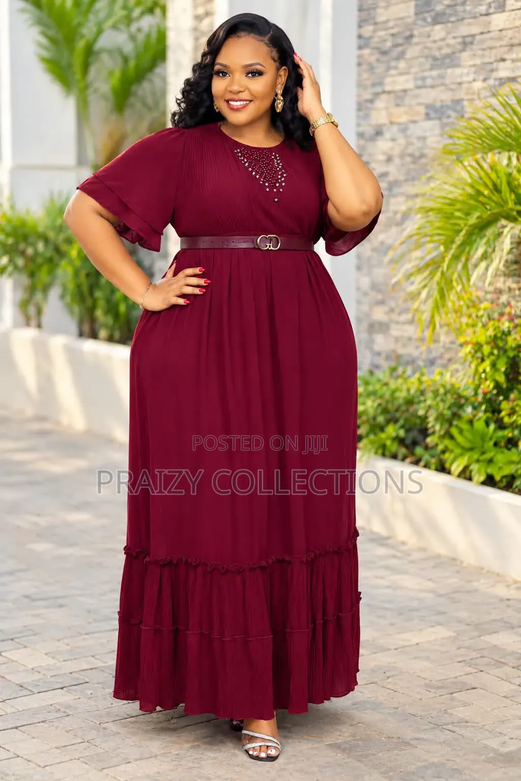 Classic Chiffon Maxi Pleated Dress
