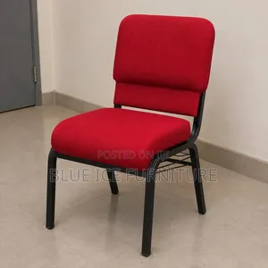 Red Padded Upholstered Church & Conference Chair