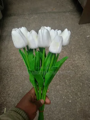 10 PCS White Tulip Flowers – Decorative Artificial Flowers