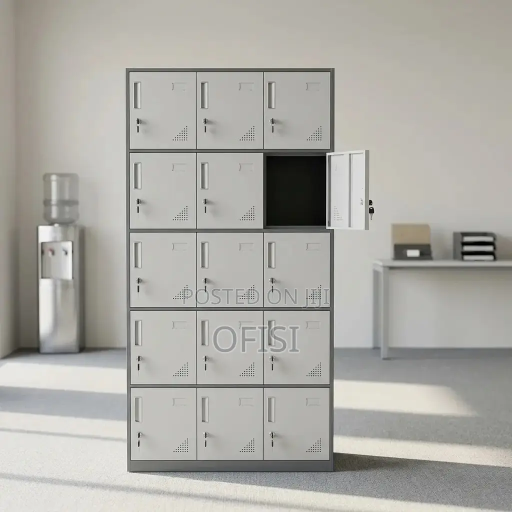 Office Cabinet; 15-Locker Metallic Stuff Office Cabinet
