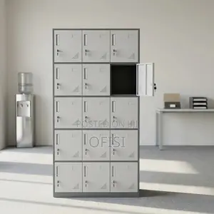 Office Cabinet; 15-Locker Metallic Stuff Office Cabinet
