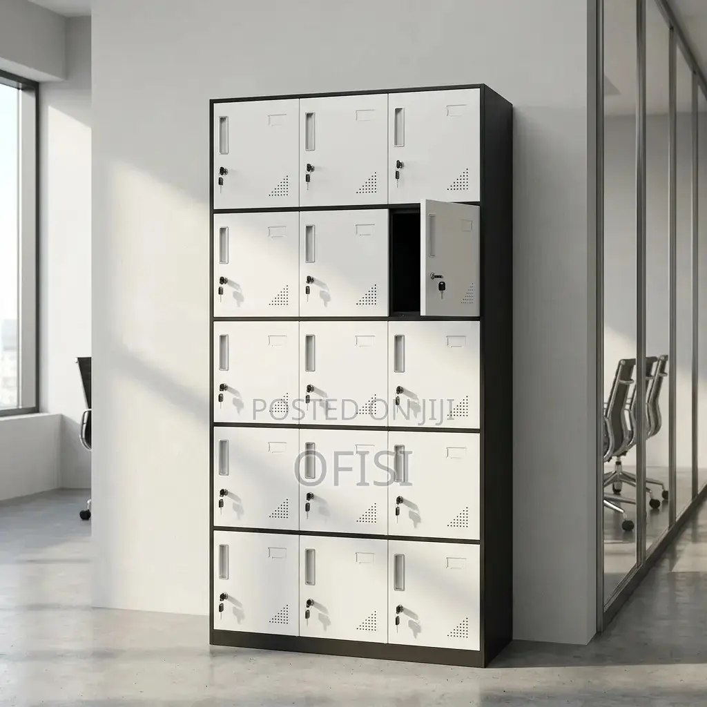 Office Cabinet; 15-Locker Metallic Stuff Office Cabinet