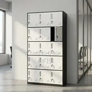 Office Cabinet; 15-Locker Metallic Stuff Office Cabinet
