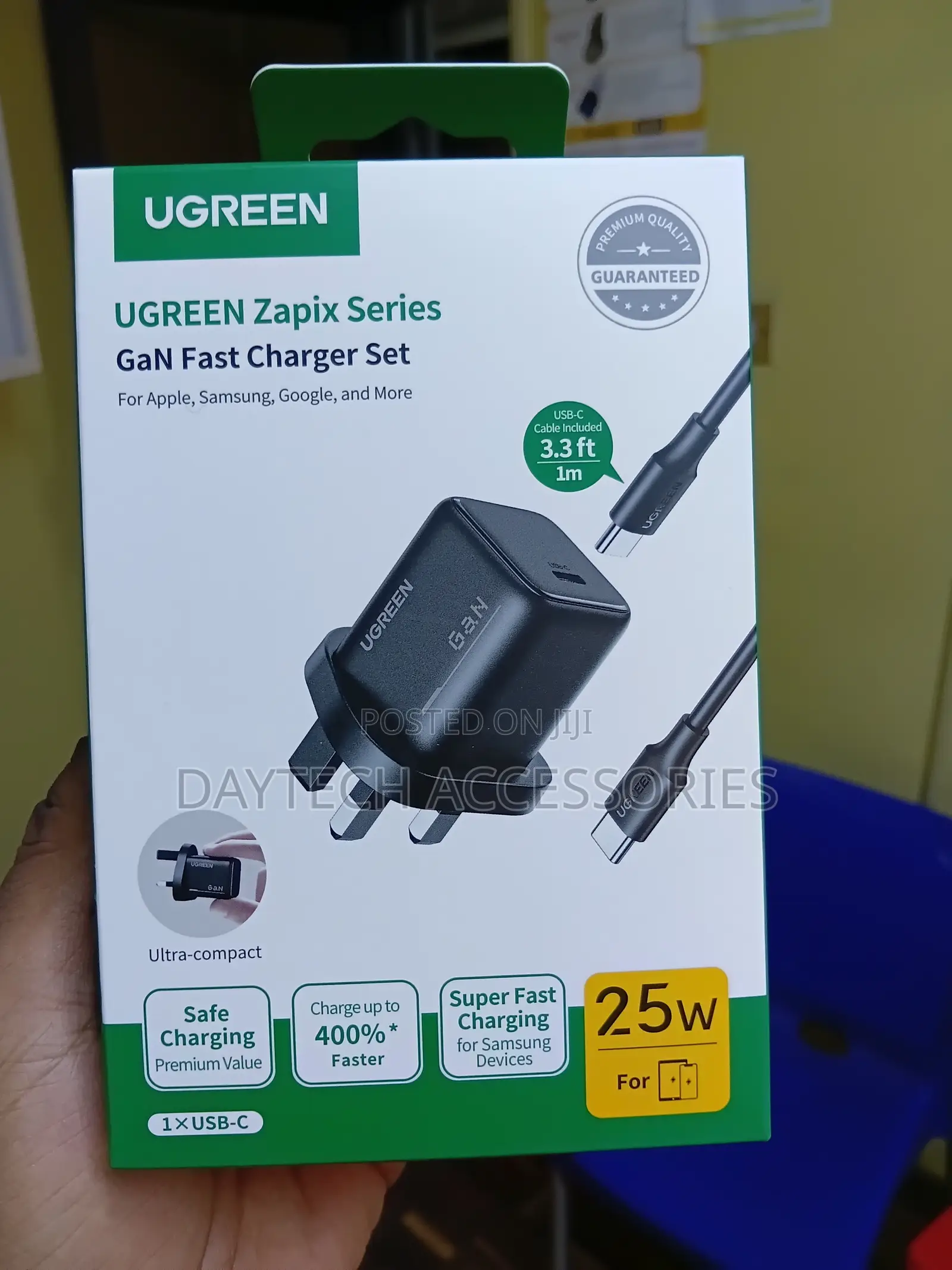 The UGREEN Zapix Series 25W GaN Fast Charger Set (UK Plug)