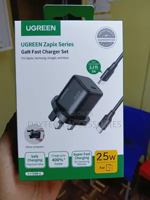 The UGREEN Zapix Series 25W GaN Fast Charger Set (UK Plug)