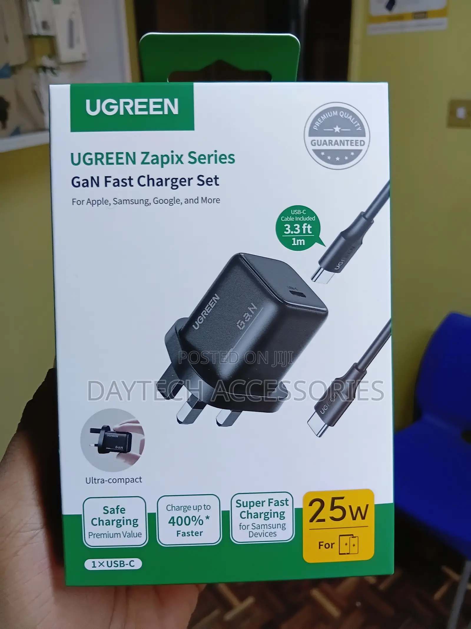 The UGREEN Zapix Series 25W GaN Fast Charger Set (UK Plug)