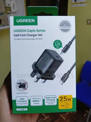 The UGREEN Zapix Series 25W GaN Fast Charger Set (UK Plug)