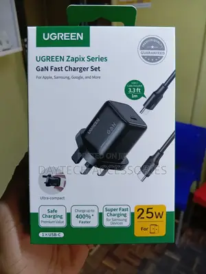The UGREEN Zapix Series 25W GaN Fast Charger Set (UK Plug)