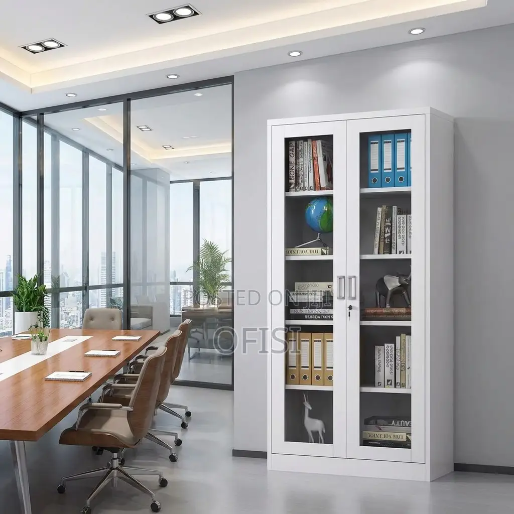 Office Cabinet; Double Glass Door Cabinet