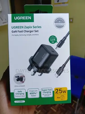 The UGREEN Zapix Series 25W GaN Fast Charger Set (UK Plug)