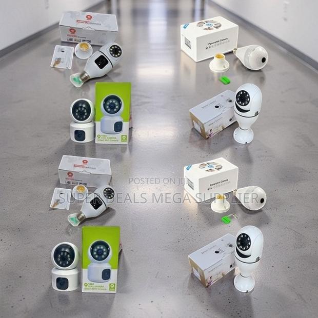 HD Night Vision PTZ Rotating Single Dual Lens Wifi Bulb Cameras