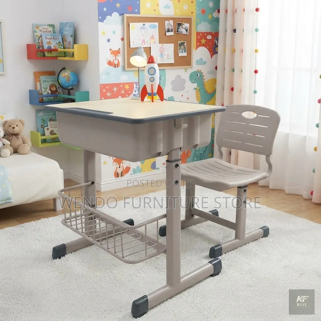 Kids Combo : Adjustable-Height Grey Kids' Desk