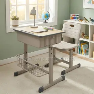 Kids Combo : Adjustable-Height Grey Kids' Desk