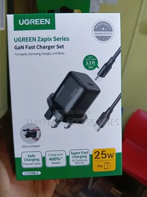 UGREEN 25W Type-C GaN Fast Charger With 1Meter Type-C to Type- C Set