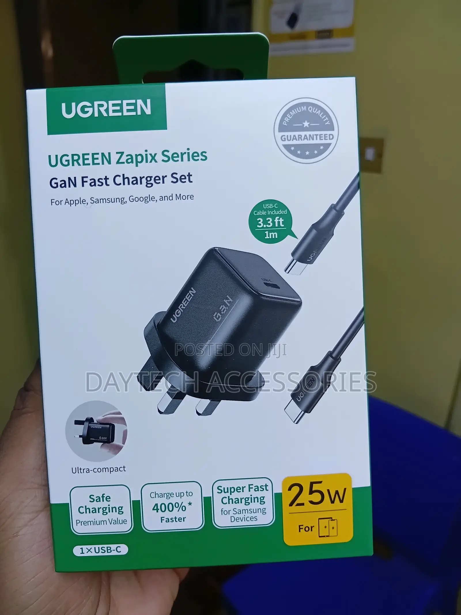 UGREEN 25W Type-C GaN Fast Charger With 1Meter Type-C to Type- C Set