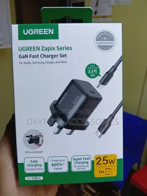 UGREEN 25W Type-C GaN Fast Charger With 1Meter Type-C to Type- C Set