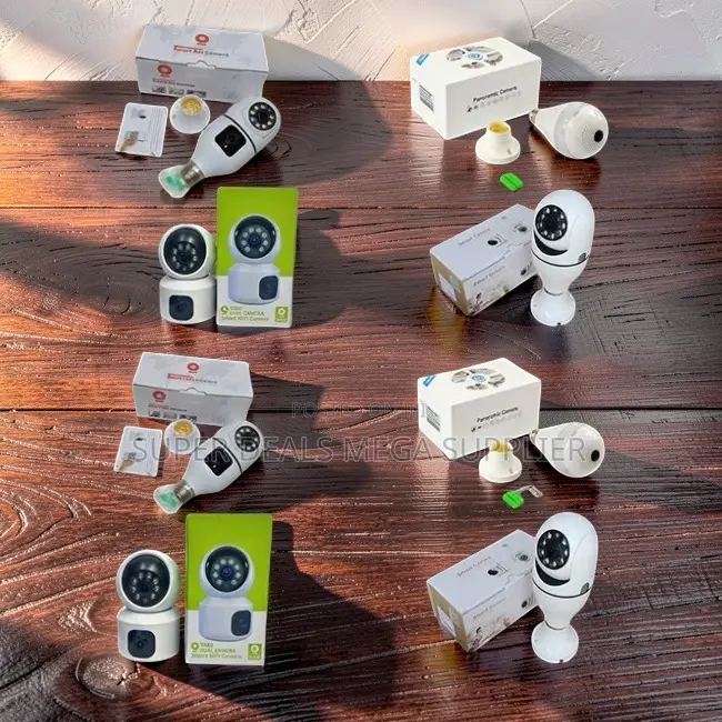 360 Degree View PTZ Rotating Single Dual Lens Wifi Bulb Cameras
