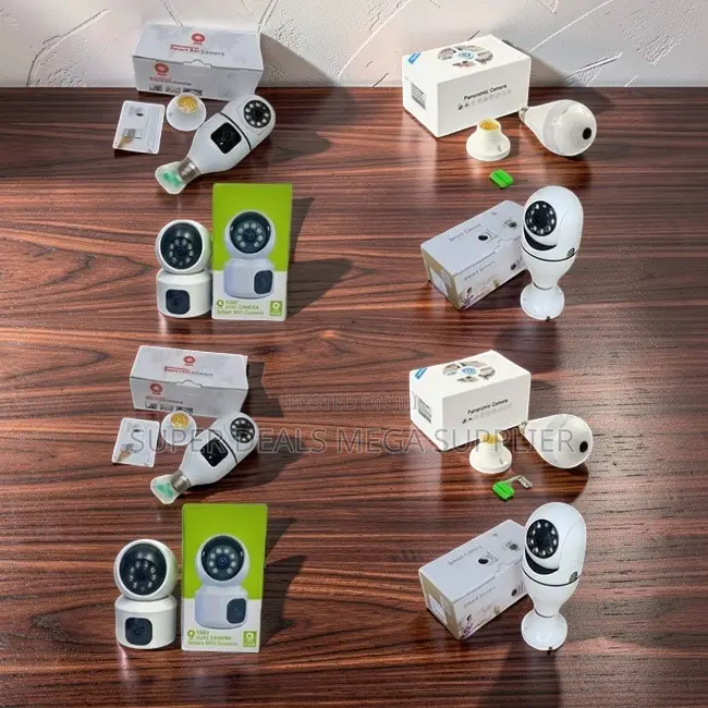 Smart Home Security PTZ Rotating Single Dual Lens Wifi Bulb Cameras