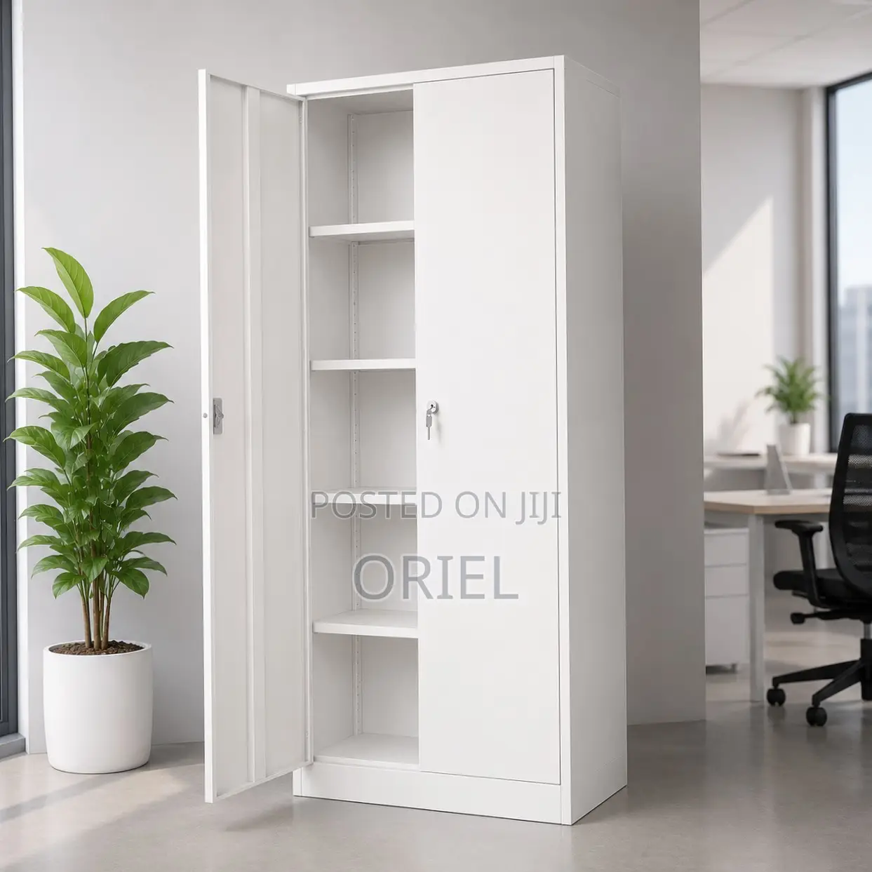Office Cabinet : 2-Door Full Metal Storage Cabinet
