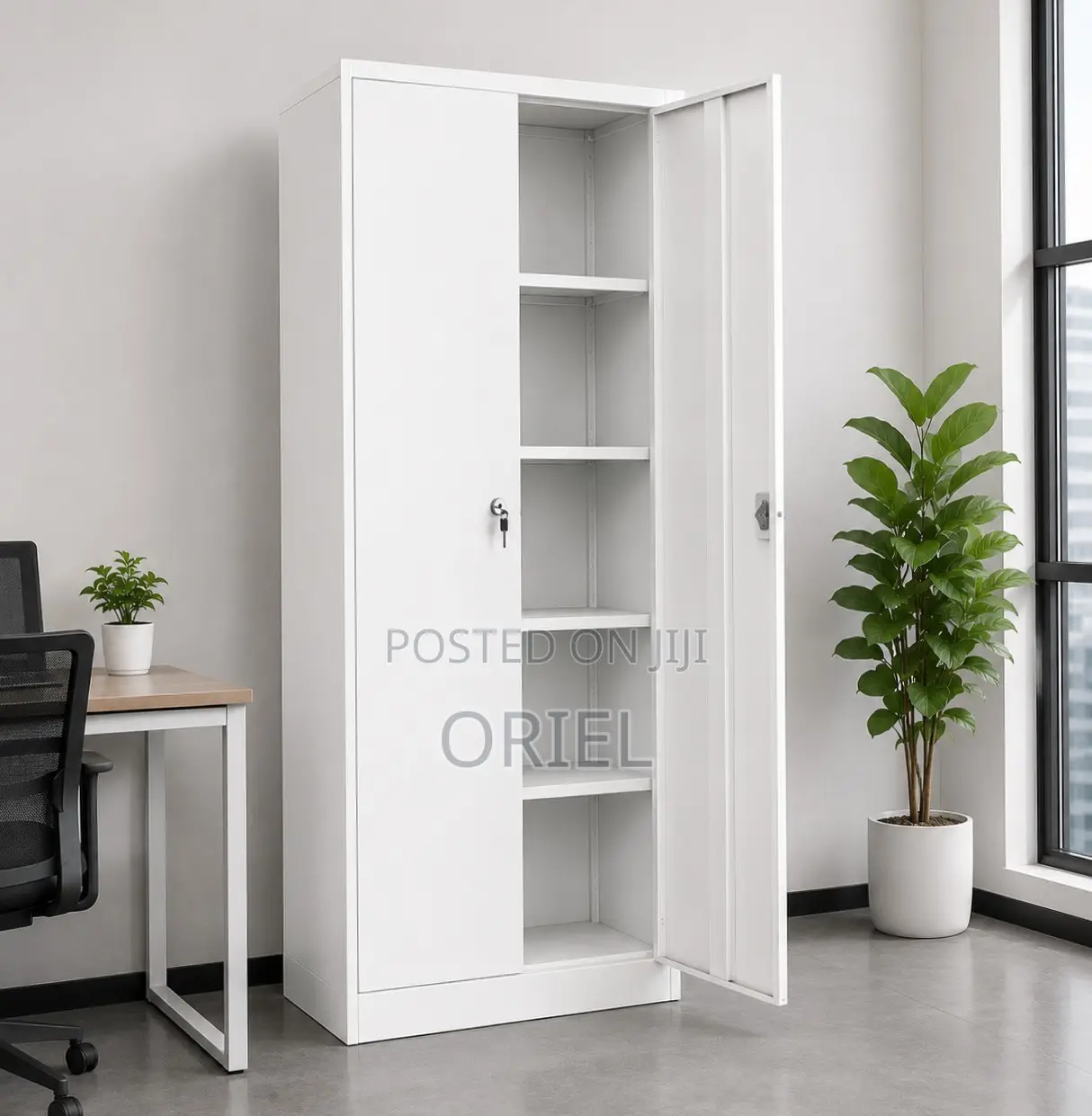 Office Cabinet : 2-Door Full Metal Storage Cabinet