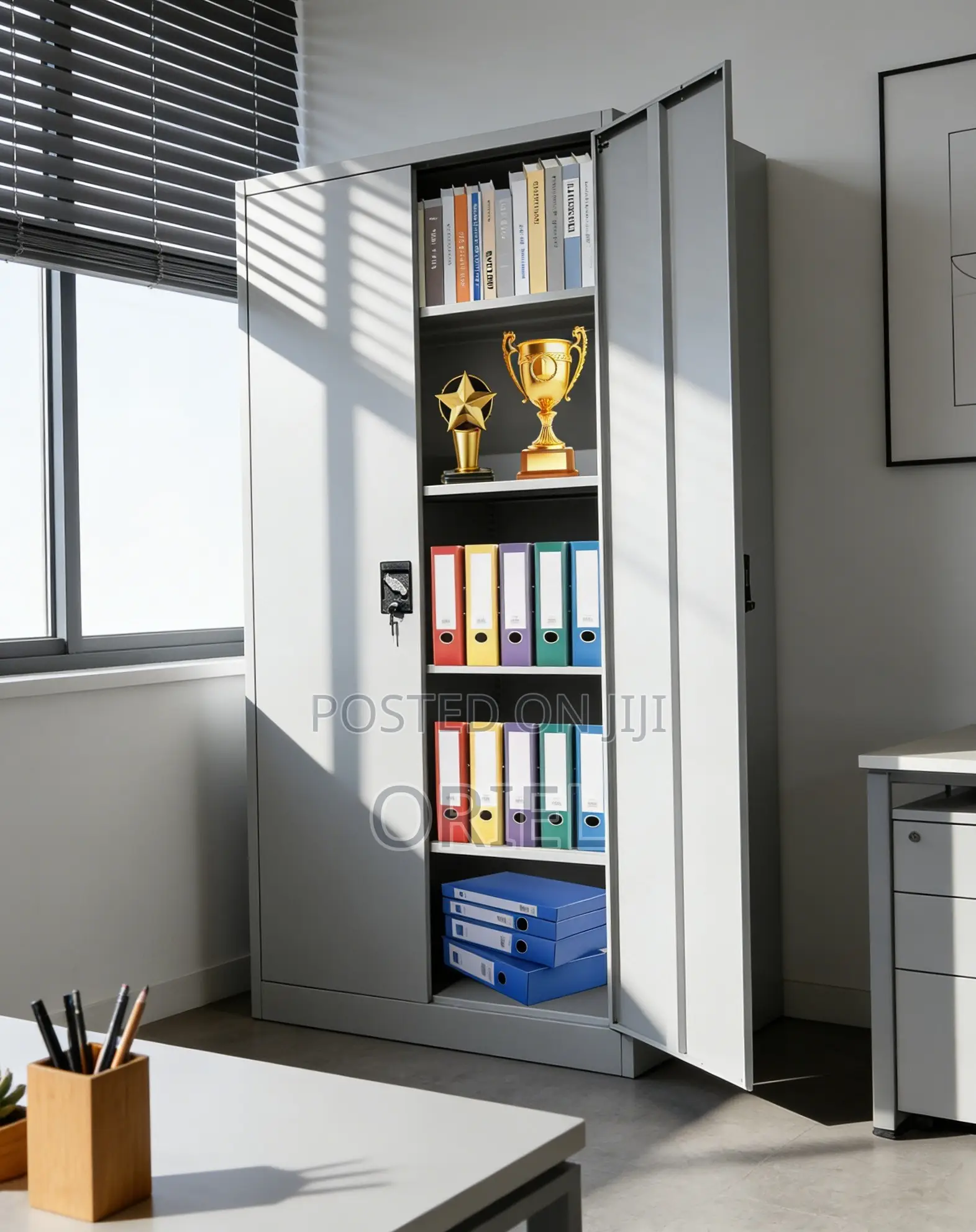 Office Cabinet : 2-Door Full Metal Storage Cabinet