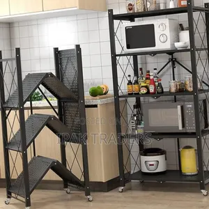 *Big Size Foldable Kitchen Rack With Wheels* 5 Tier