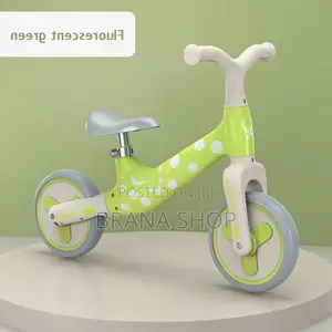 Fluorescent Green Size 12 Balance Bike for Kids – No Pedals