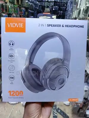 Vidvie XL-BBH01 2-in-1 Multifunctional Speaker & Headphone, - Black
