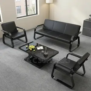 5-Seater Leather Hall Way Waiting Sofa
