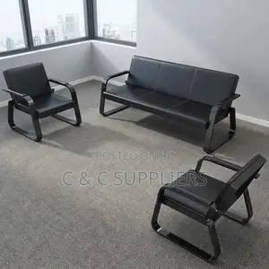 5-Seater Leather Hall Way Waiting Sofa
