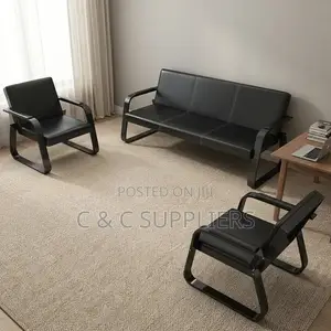 5-Seater Leather Hall Way Waiting Sofa