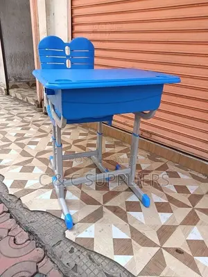 Blue Classroom Kids Desk and Chair Set.