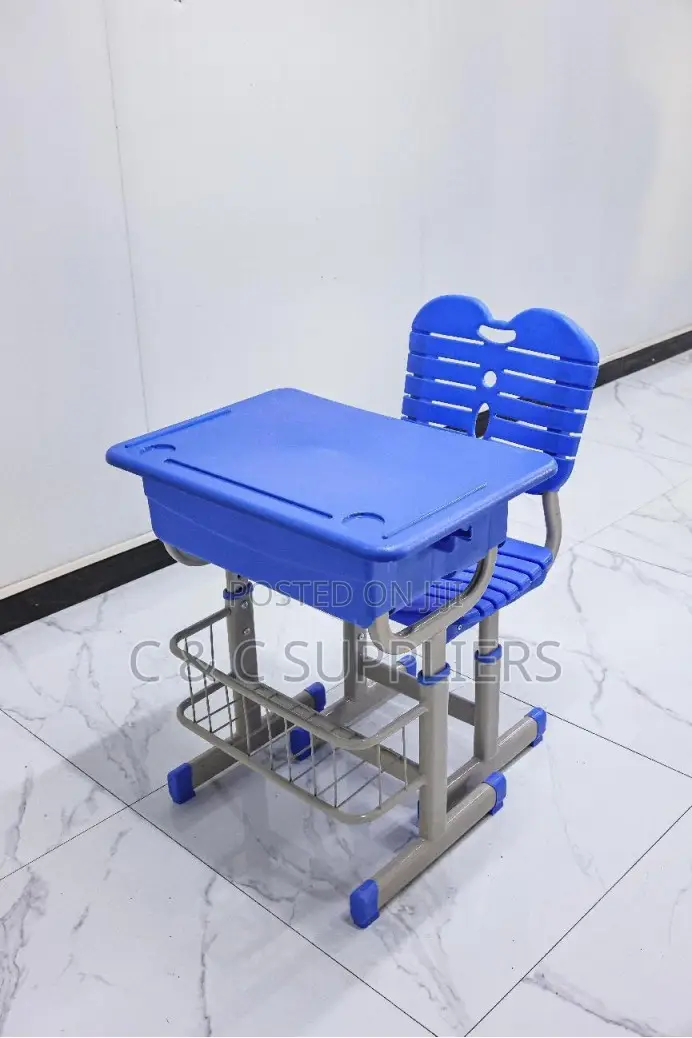 Blue Classroom Kids Desk and Chair Set.