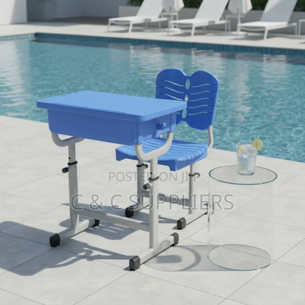 Blue Classroom Kids Desk and Chair Set.