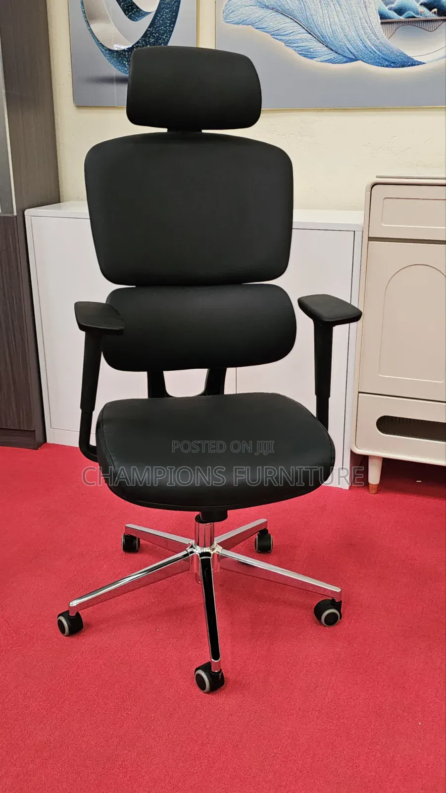 Smooth Leather Orthopedic Office Chair