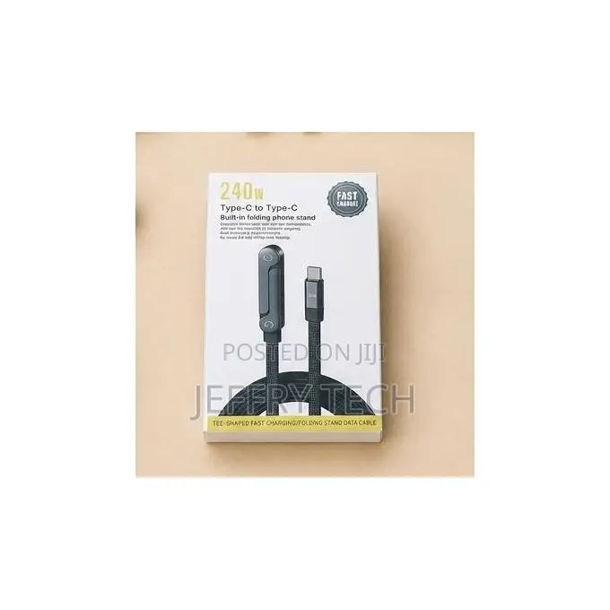 240W Type-C to Type-C Fast Charging Cable With Built-in Folding Phone