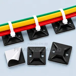 25×25mm Self-Adhesive Cable Tie Mounts – Wire Management Base