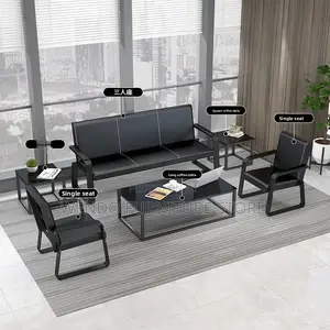 Office Sofa : Sleek Black Office Reception Sofa