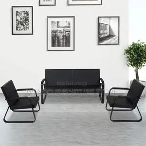 Office Sofa : Sleek Black Office Reception Sofa